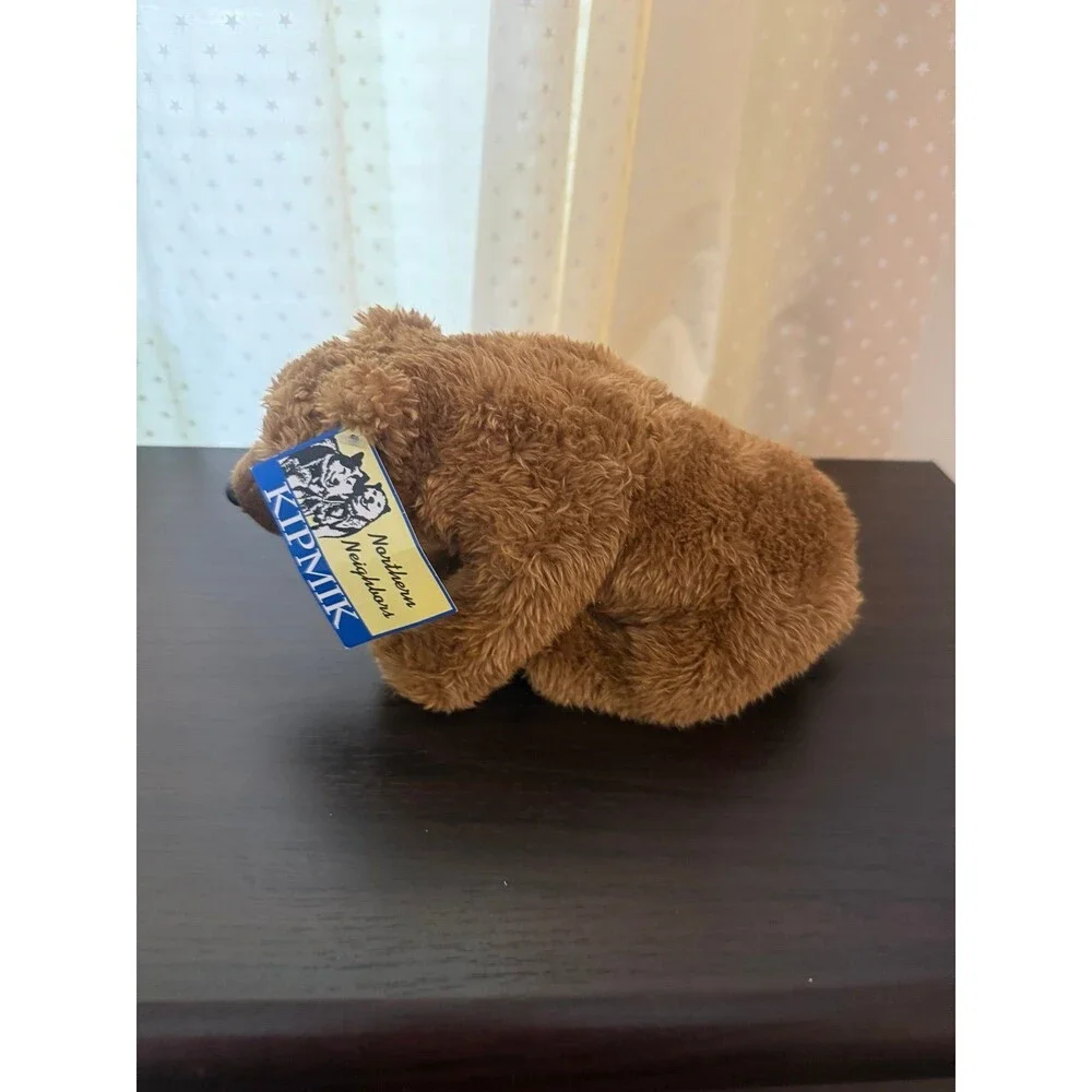 Kipmik Plush Brown Grizzly Bear Souvenir Stuffed Animal Toy 5” New
